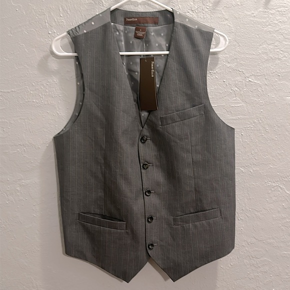 🆕 Perry Ellis Men’s Separate Suit Stripe Vest - Size S NWT - Picture 2 of 4